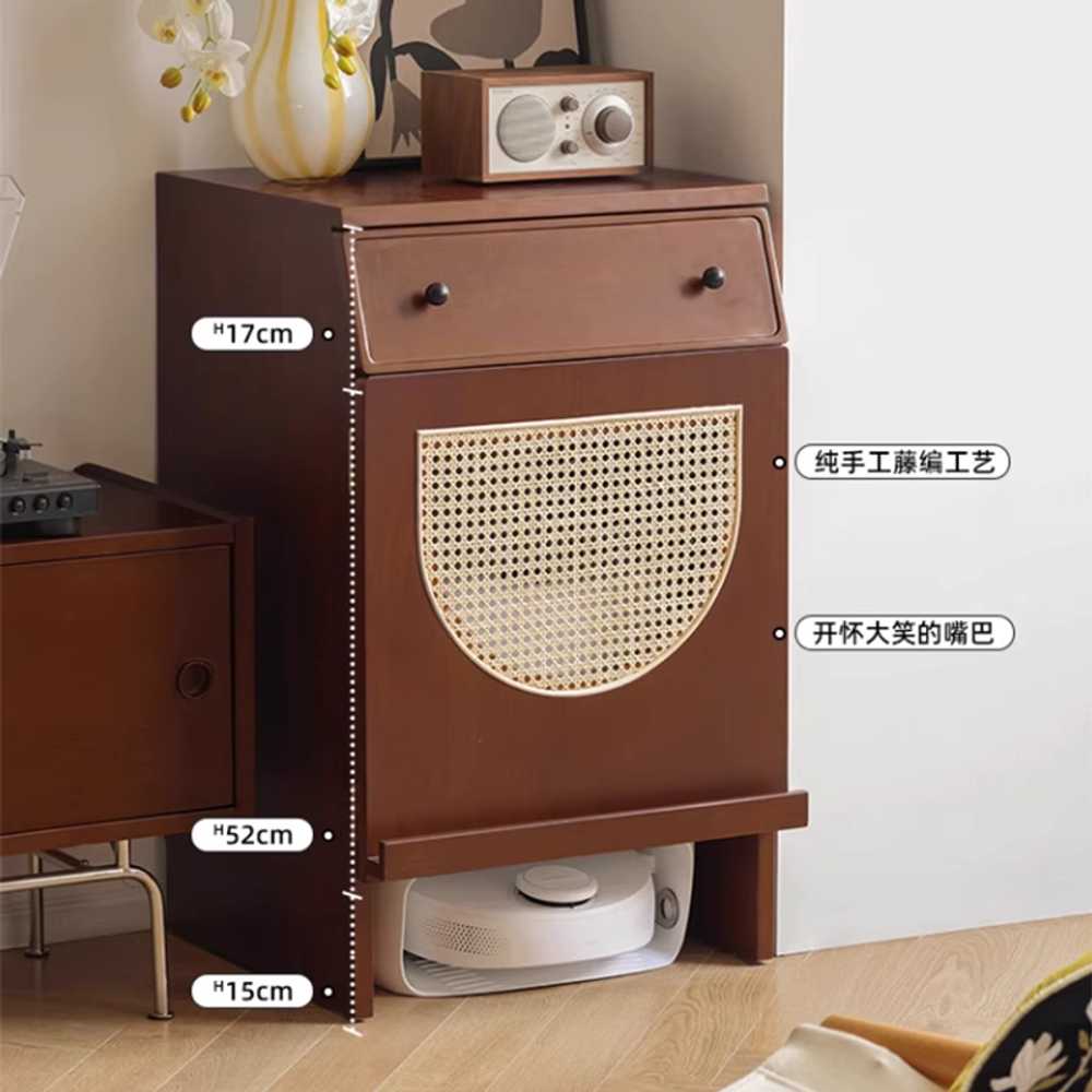 로봇청소기장 로봇청소기 수납장 원목 로보락 호환 51x49x84 앤틱 캐비닛 - 상세 이미지 5