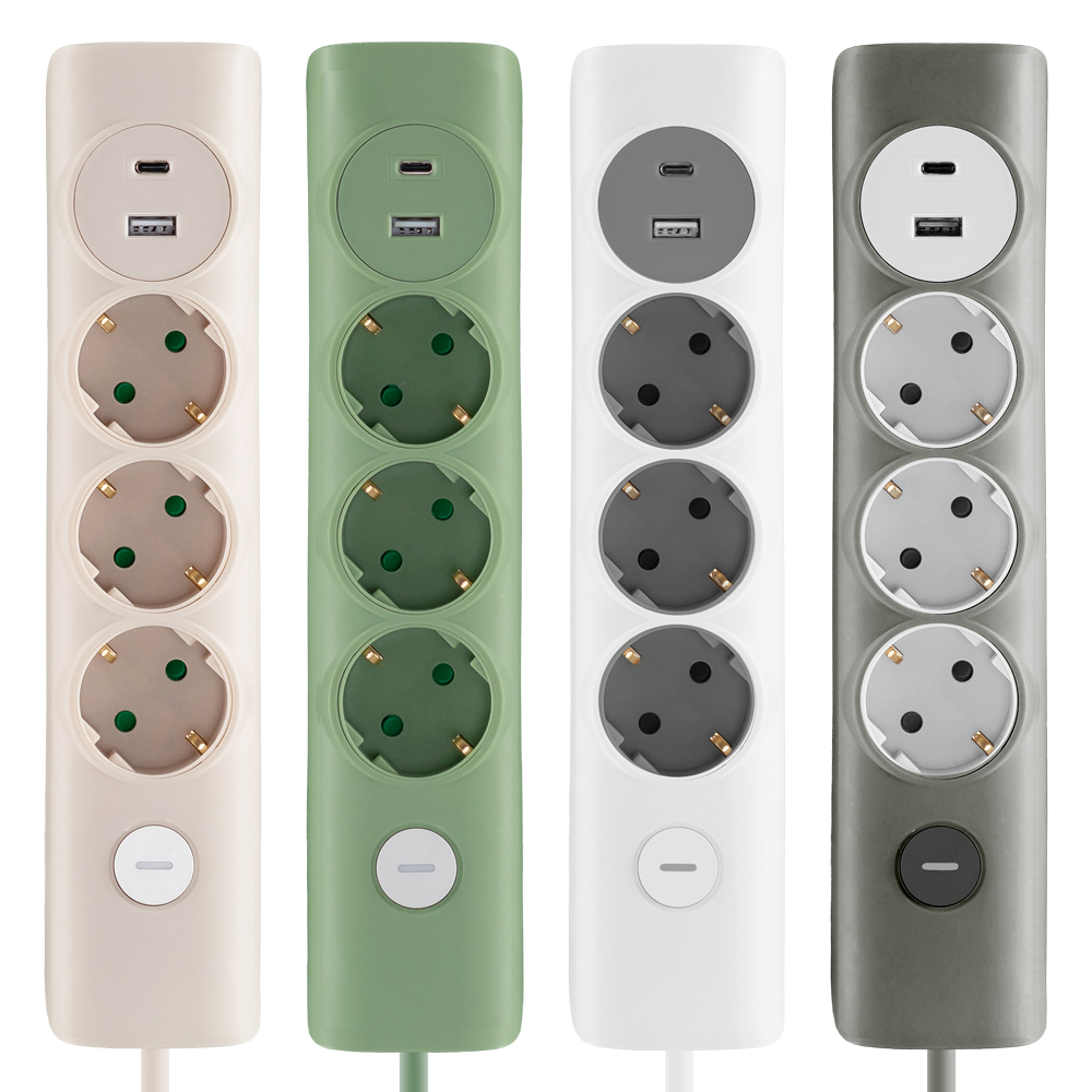 루미앤 올탭 컬러핏 3구 절전형 C타입 1포트 USB 1포트 1.4m - 상세 이미지 2