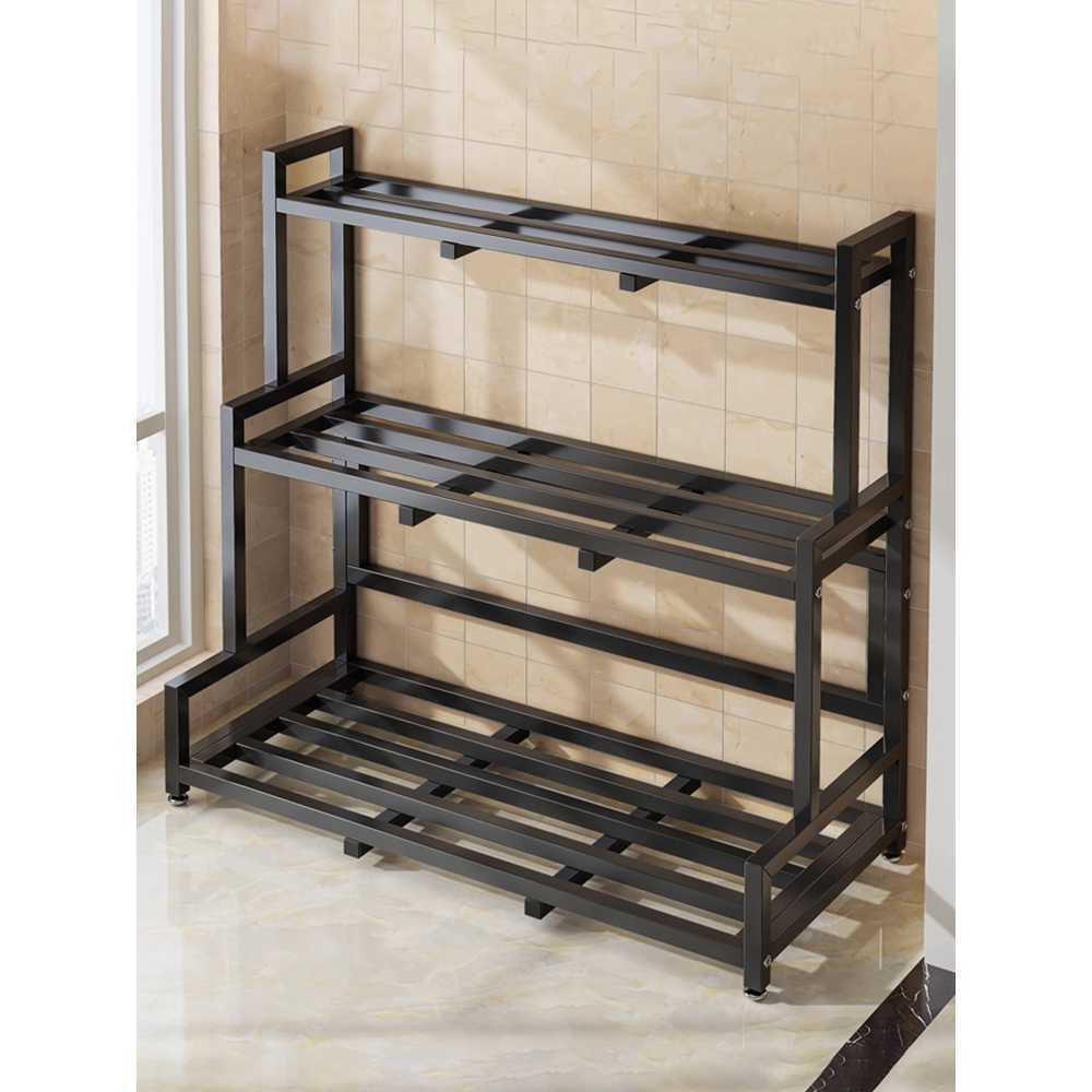 화분 받침대 스탠드 정리대 철제 다이 진열대 베란다 3겹 80CM - 상품 이미지