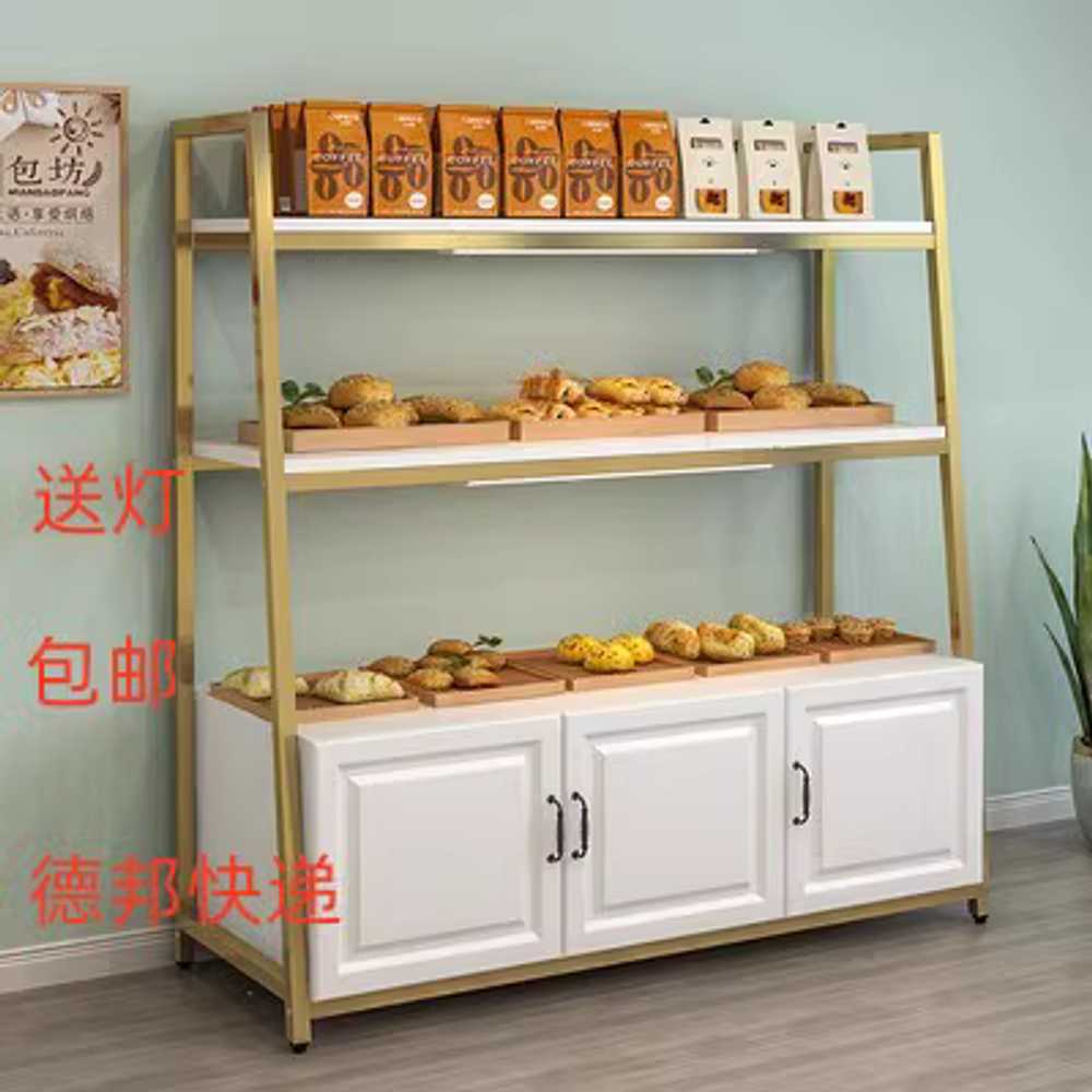 베이커리 진열대 고재 빵 수납장 제과점 마트 떡 카페 80x40x145 검은색과 밝은색 - 상세 이미지 2
