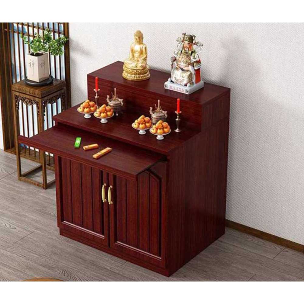 법당 테이블 불전함 불교 너비 고양대 사찰 서랍판 티크색 2단 60 x 60 x108 - 상품 이미지