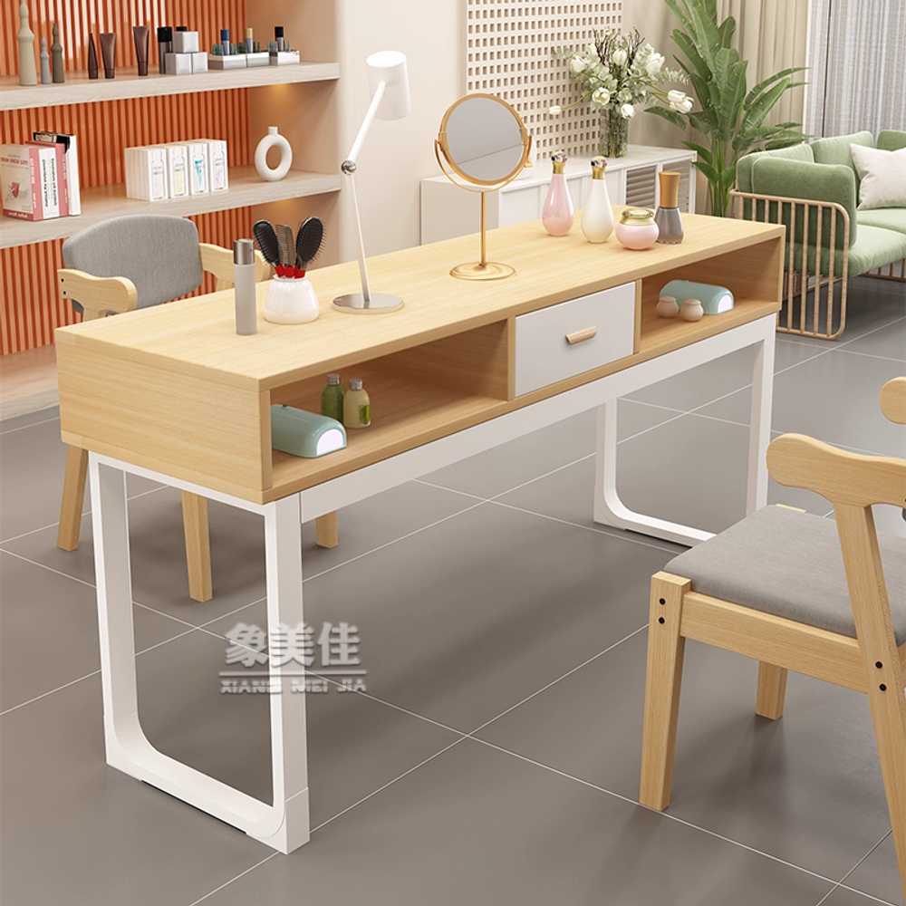 네일샵테이블 데스크 작업대 시술 다기능 뷰티샵 책상 흰색 80x40x78 서랍 없음 - 상세 이미지 3