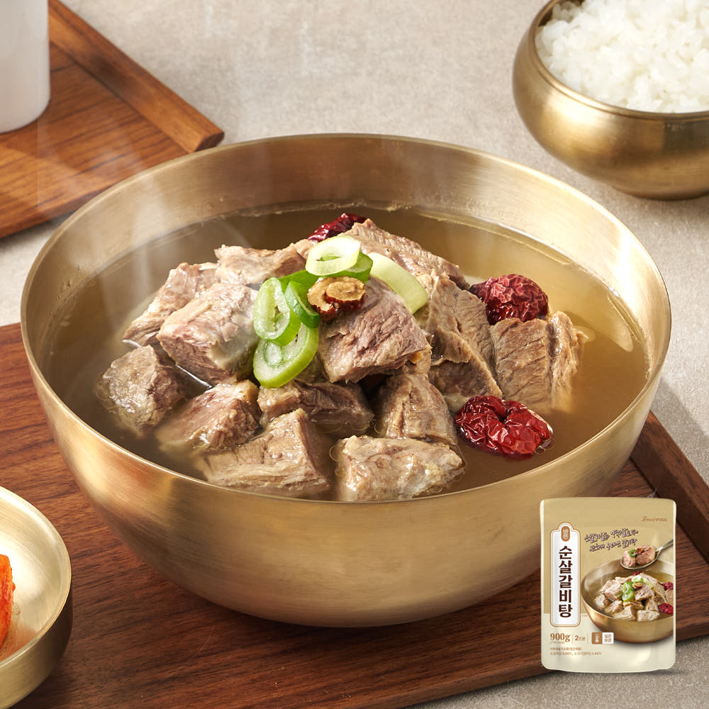 진심먹거리 보양식 뼈없는 순살 소갈비탕 900g x2팩 밀키트 - 상세 이미지 3
