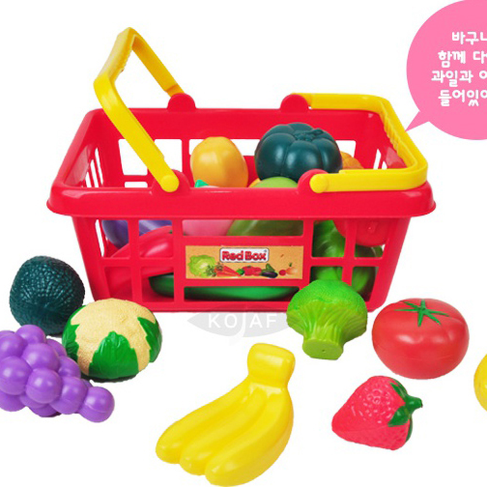 과일채소유치원 ABS재질장보기마트놀이 바구니교육용소꿉놀이 25pcs - 상세 이미지 4