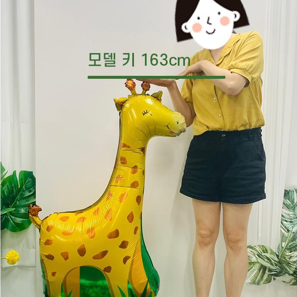 스탠드받침 대형기린모양은박풍선 세워지는동물풍선 123cm 1p - 상세 이미지 3