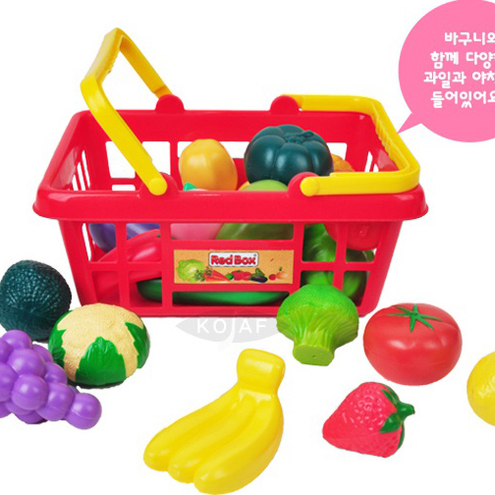 과일채소유치원 ABS재질장보기마트놀이 바구니교육용소꿉놀이 25pcs - 상세 이미지 2