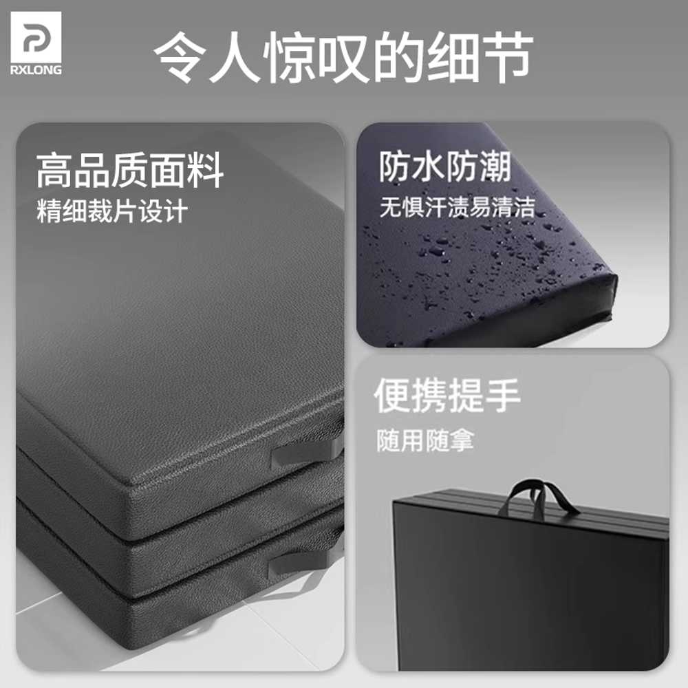 간이 침대 토퍼 접이식 바닥용 소파 침대 간편 휴게실 블랙 3단 접이식(180x60x5) 이미지 6