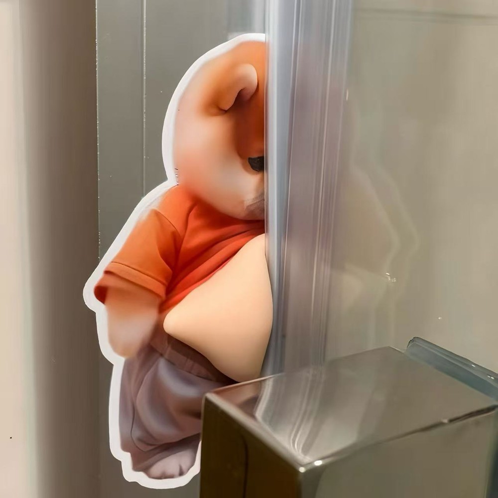 강아지 시바견 뱃살 스티커 문콕 방지 가드 자동차 도어 - 상세 이미지 2