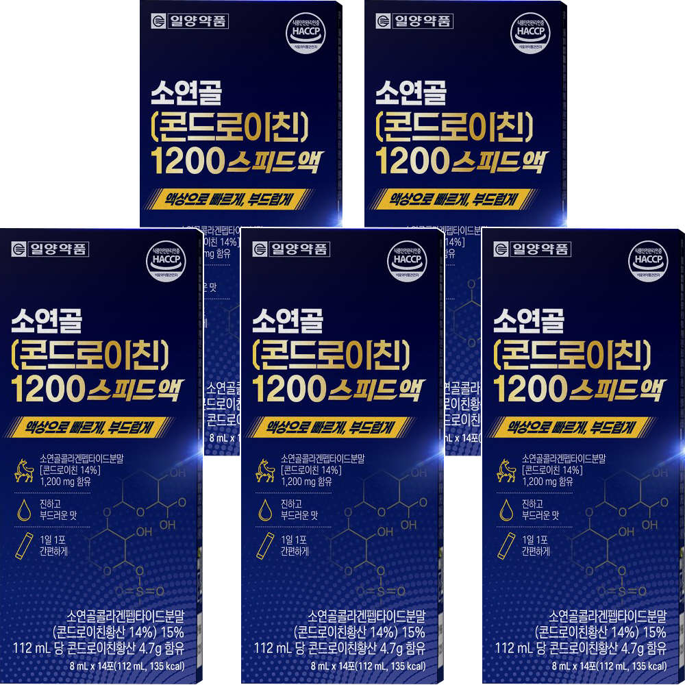 일양약품 소연골 콘드로이친 1200 스피드액 액상형스틱 14포, 5개 - 상품 이미지