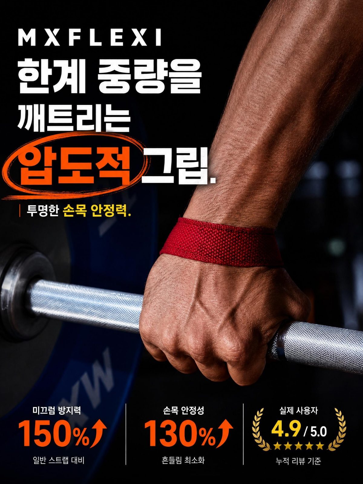 논슬립 실리콘 리프팅 스트랩 1세트 크로스핏 헬스 역도 손목보호대 턱걸이 웨이트 데드리프트 - 상세 이미지 3