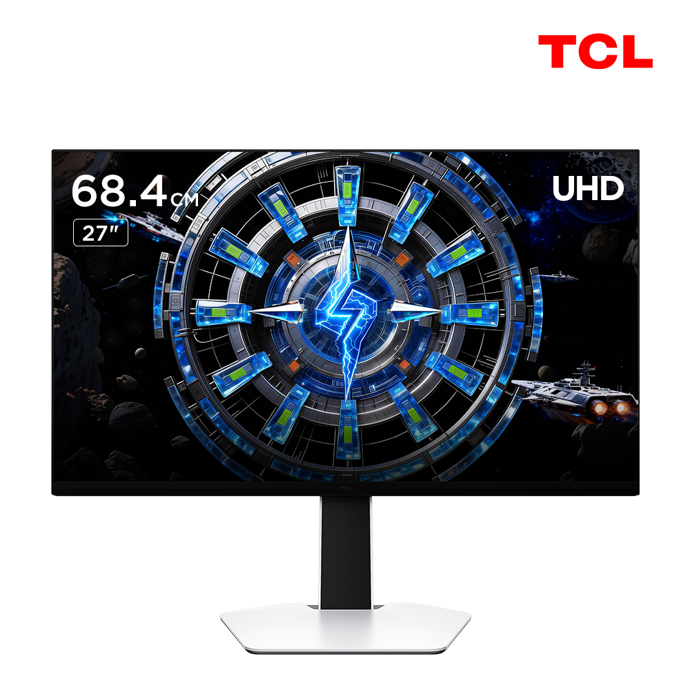 TCL 4K QD-Mini LED 27C2A 프리미엄 게이밍 모니터 320Hz 27인치(68.4cm) 정면 제품 사진