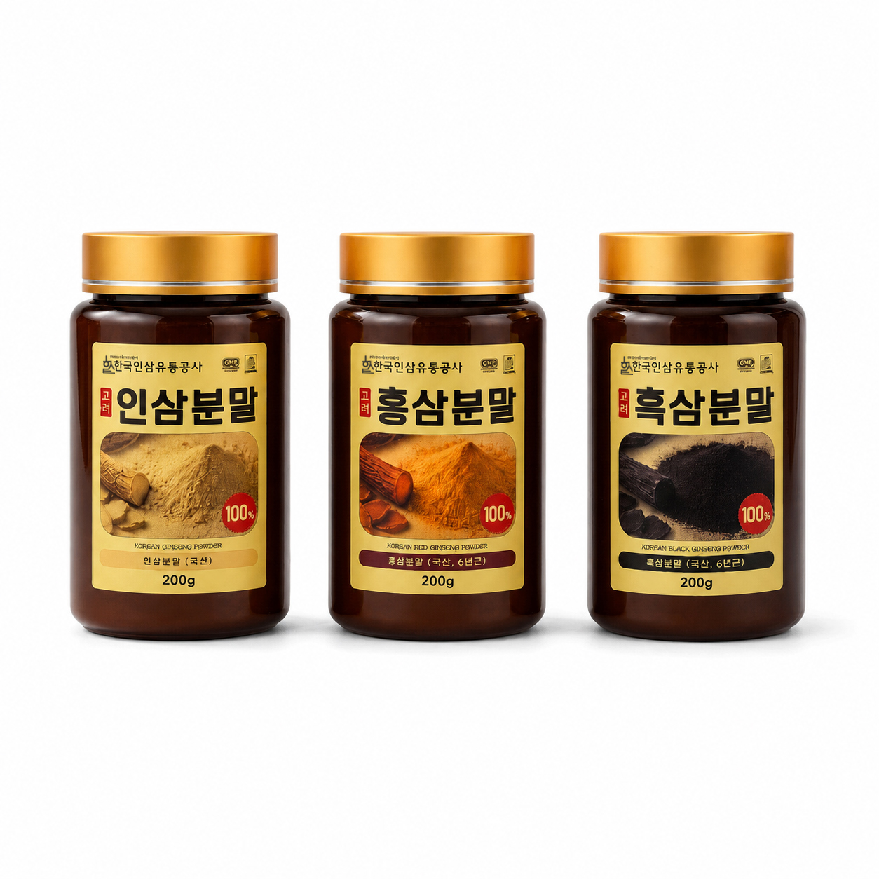 (2115) 인삼 · 6년근 홍삼분말 · 6년근 흑삼분말 가루 3종 택1 - 상품 이미지