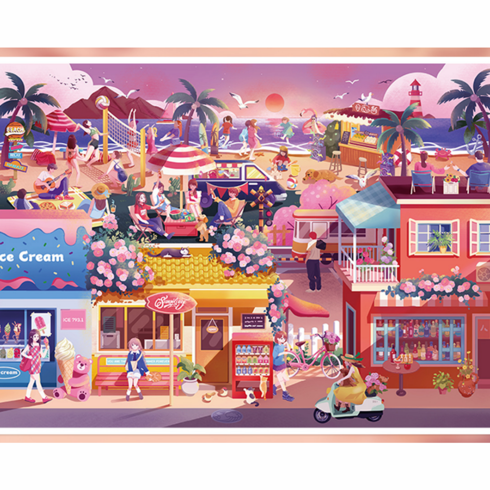 3d 방꾸미기 스티커 대형 캘리포니아해변 - 상품 이미지