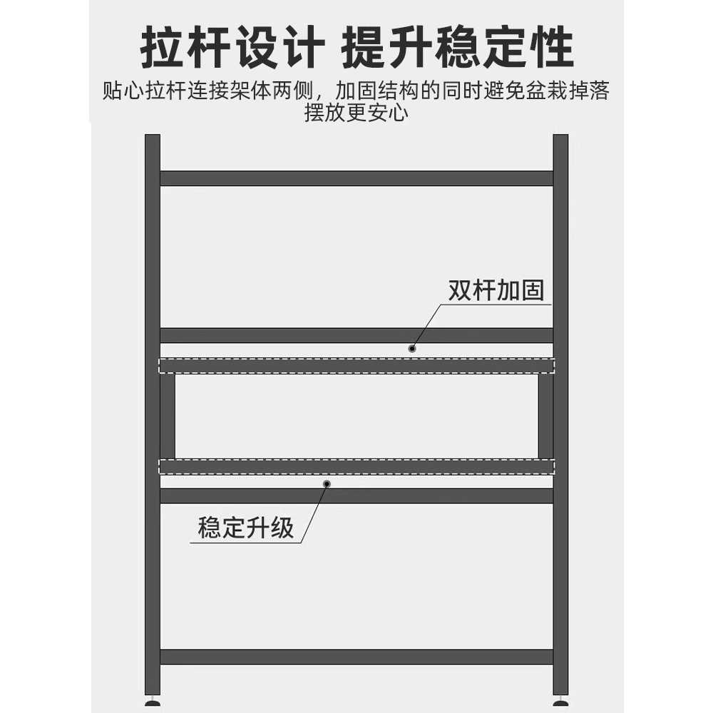 화분 받침대 스탠드 정리대 철제 다이 진열대 베란다 3겹 80CM - 상세 이미지 5