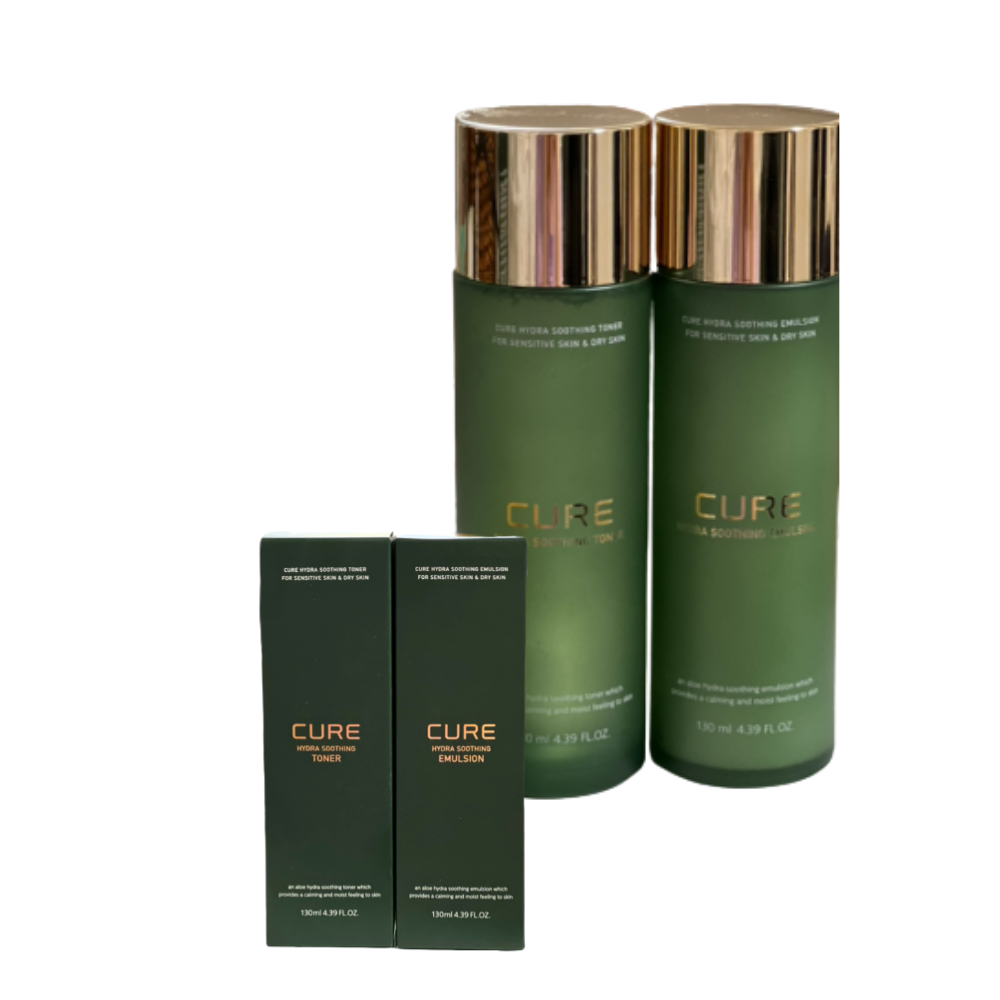 김정문알로에 큐어 하이드라 수딩 토너 + 에멀젼 130ml x1세트 - 상품 이미지