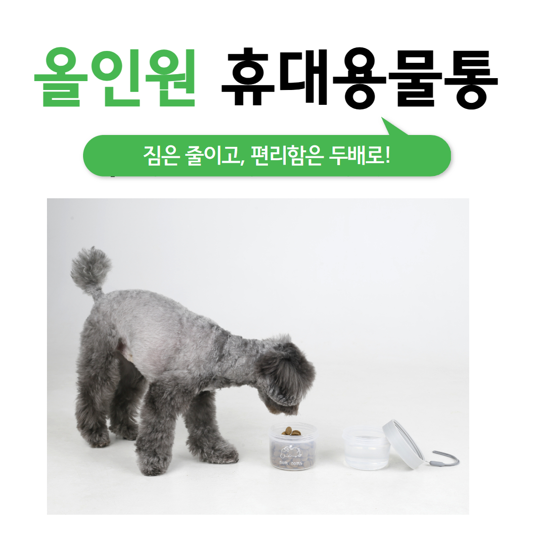핸독 올인원 강아지 물통 산책 물병 휴대용 간식통 애견 용품 - 상세 이미지 2