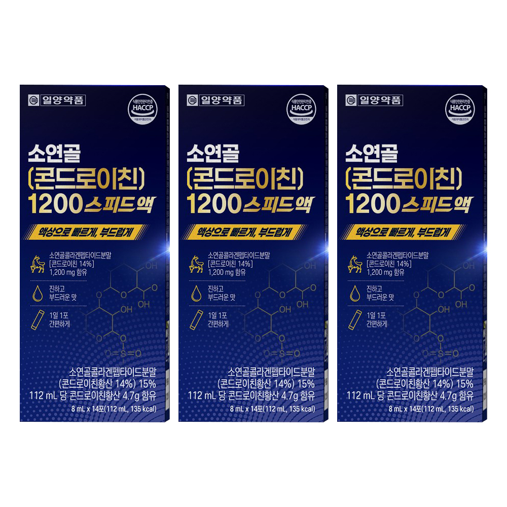 일양약품 소연골 콘드로이친 1200 스피드액 액상형스틱 14포, 3개 - 상품 이미지