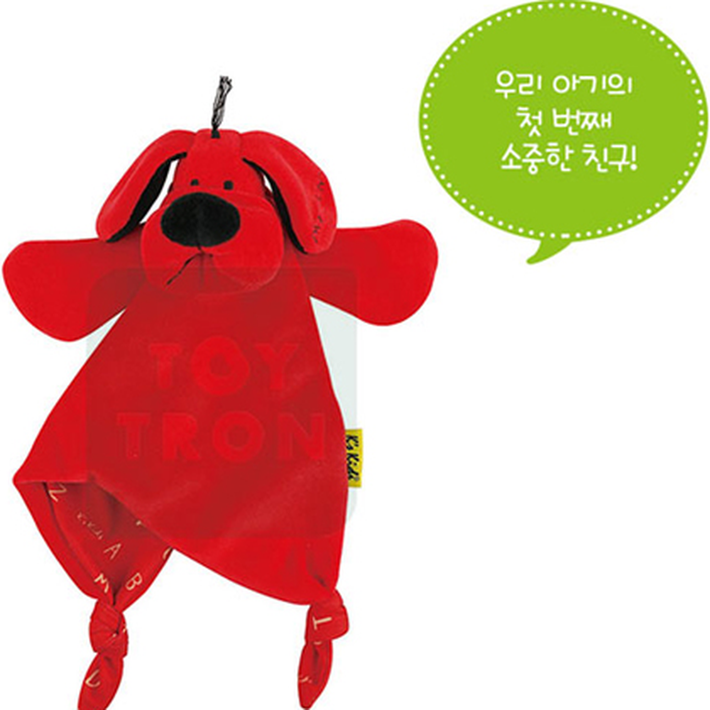 신생아선물출산준비아기블랭킷 빨간색아기선물블랭킷인형 강아지모양유모차용애착인형 25cm - 상세 이미지 3