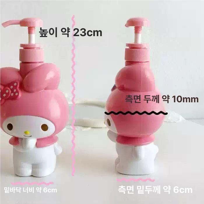마이멜로디 샴푸 통 디스펜서 세제통 펌프통 분배 용기 바디워시 주방 욕실 공병 샤워젤 병 블루리본 750ml - 상세 이미지 4