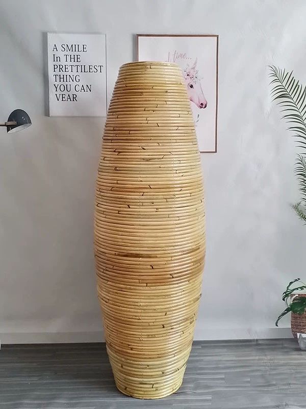 대형 라탄 화병 인테리어 왕골 북유럽 30cm - 상세 이미지 4