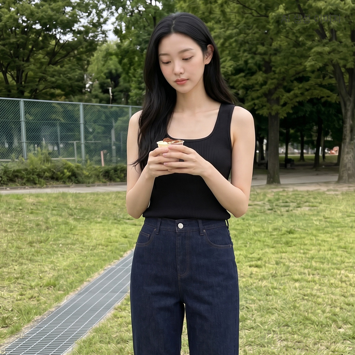 로엠 올데이 스퀘어넥 나시 스웨터 RMKAG24R01