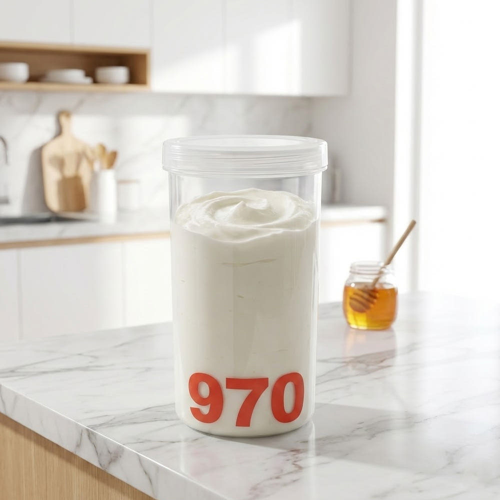 투명 그릭 요거트통 원형 소분용기 원통 970ml, 5개 - 상세 이미지 2