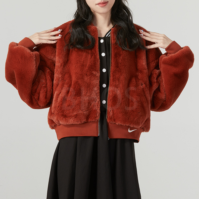 나이키 인조 퍼 재킷 봄버 리버시블