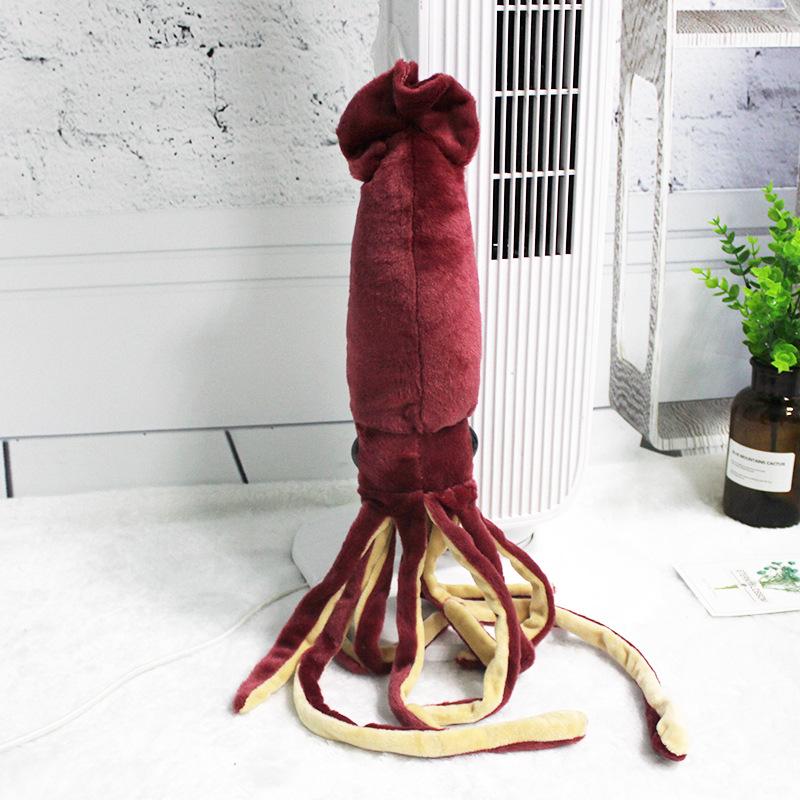대왕 오징어 인형 바디필로우 수면 용품 도구 와인레드 65cm (헤어라인 포함) - 상세 이미지 2