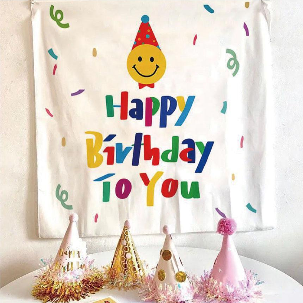 무지개색이벤트장식생일배경장식 파스텔톤 스마일디자인파티배경생일가랜드 90cm - 상세 이미지 2
