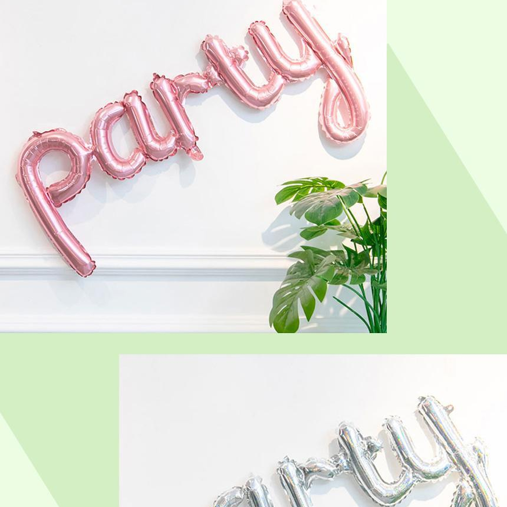 파스텔핑크 소문자파티풍선 party이니셜풍선 파티룸포토존장식 - 상세 이미지 3