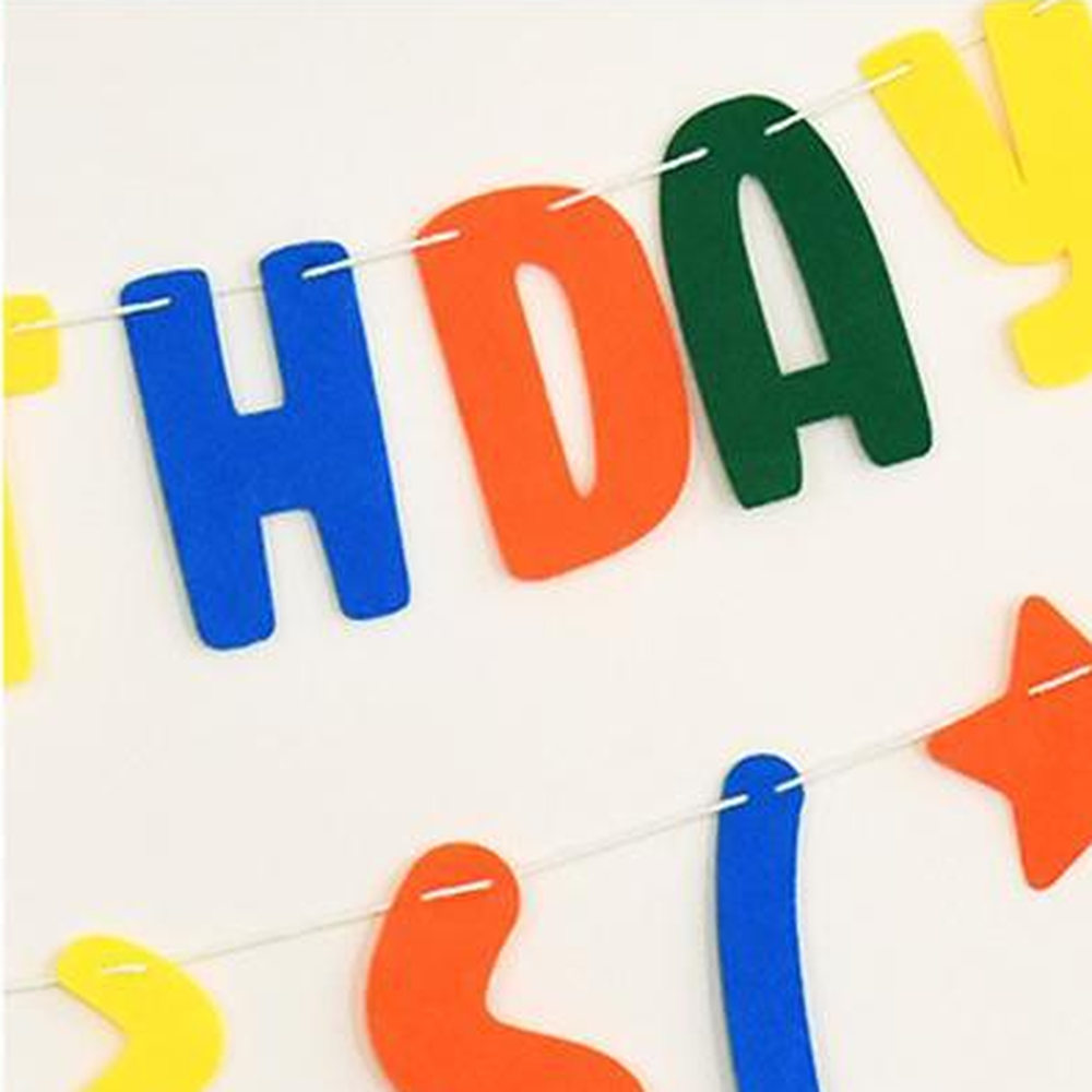 빨강파랑노랑홈파티생일가랜드 별모양장식벽장식이벤트 HAPPYBIRTHDAY생일파티펠트가랜드 - 상세 이미지 2