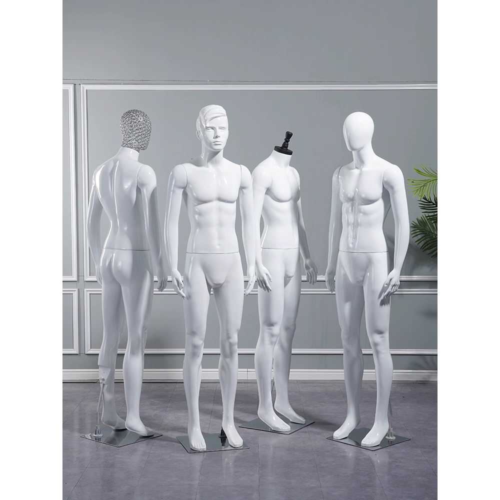 전신마네킹 남성 옷가게 의류 정장 수트 스탠드 바디 밝은 흰색 전신 달걀머리 - 상세 이미지 3