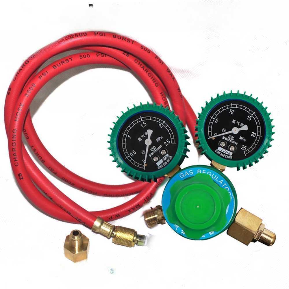 질소고압조절기 레귤레이터 HVAC 아르곤 감압 밸브 일반 질소계(1.25MPA)+1.3m - 상품 이미지