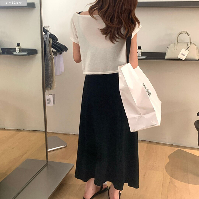코더 면 나시 맥시 롱원피스 반팔 가디건 세트 2col 여름 볼레로 셋업 슬림 제이플로우 - 상세 이미지 5