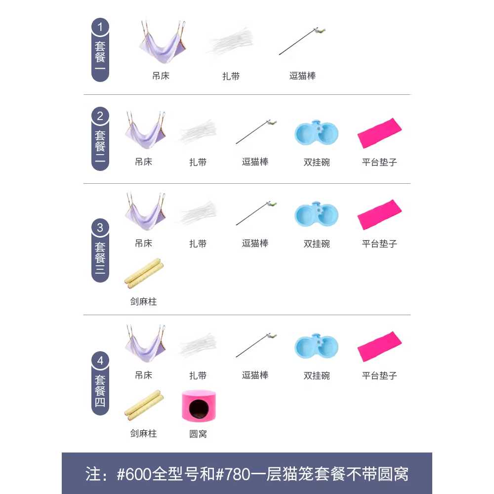 고양이 케이지 대형 실내 철장 격리 이동식 철망 계단 780 화이트 - 상세 이미지 3