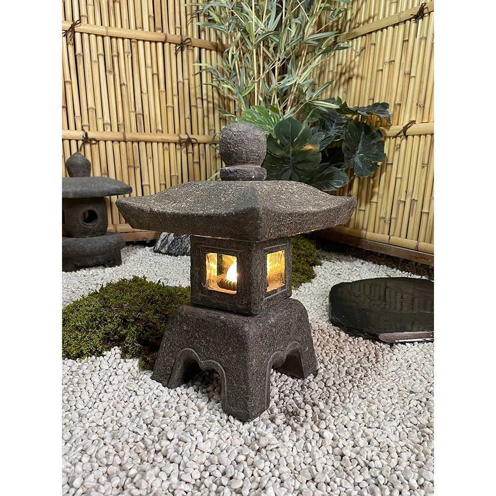 정원 석등 장식 마당 조명 한옥 수직 야광 돌 일본식 35cm 전기 B형 - 상품 이미지