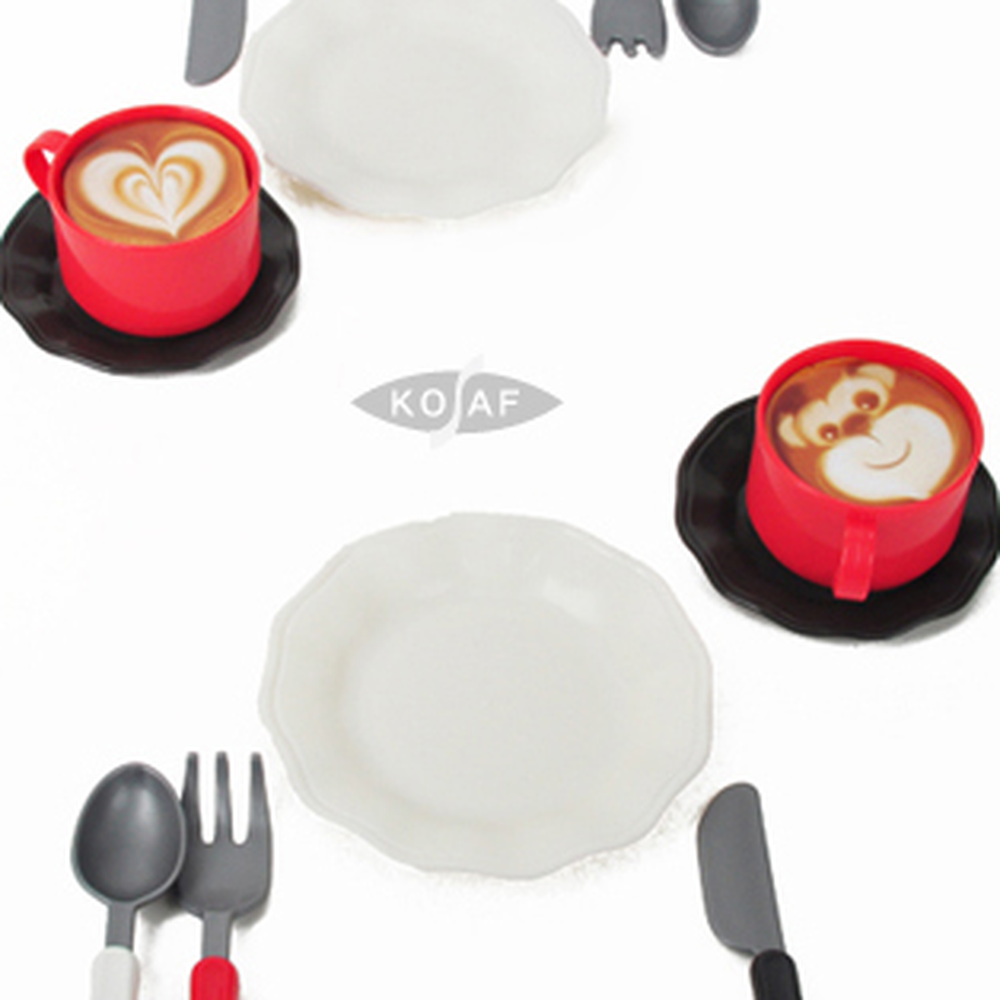 라떼아트그림 커피잔 나이프포크 카페놀이장난감 유아식기세트 24pcs - 상세 이미지 4