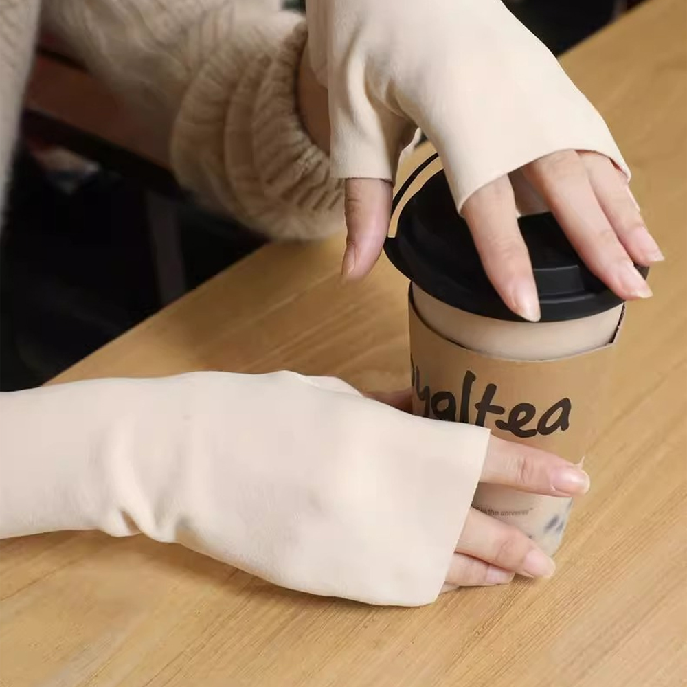 손등보호여자반장갑 손가락오픈핸드워머 보온기모반장갑 5컬러 - 상세 이미지 4