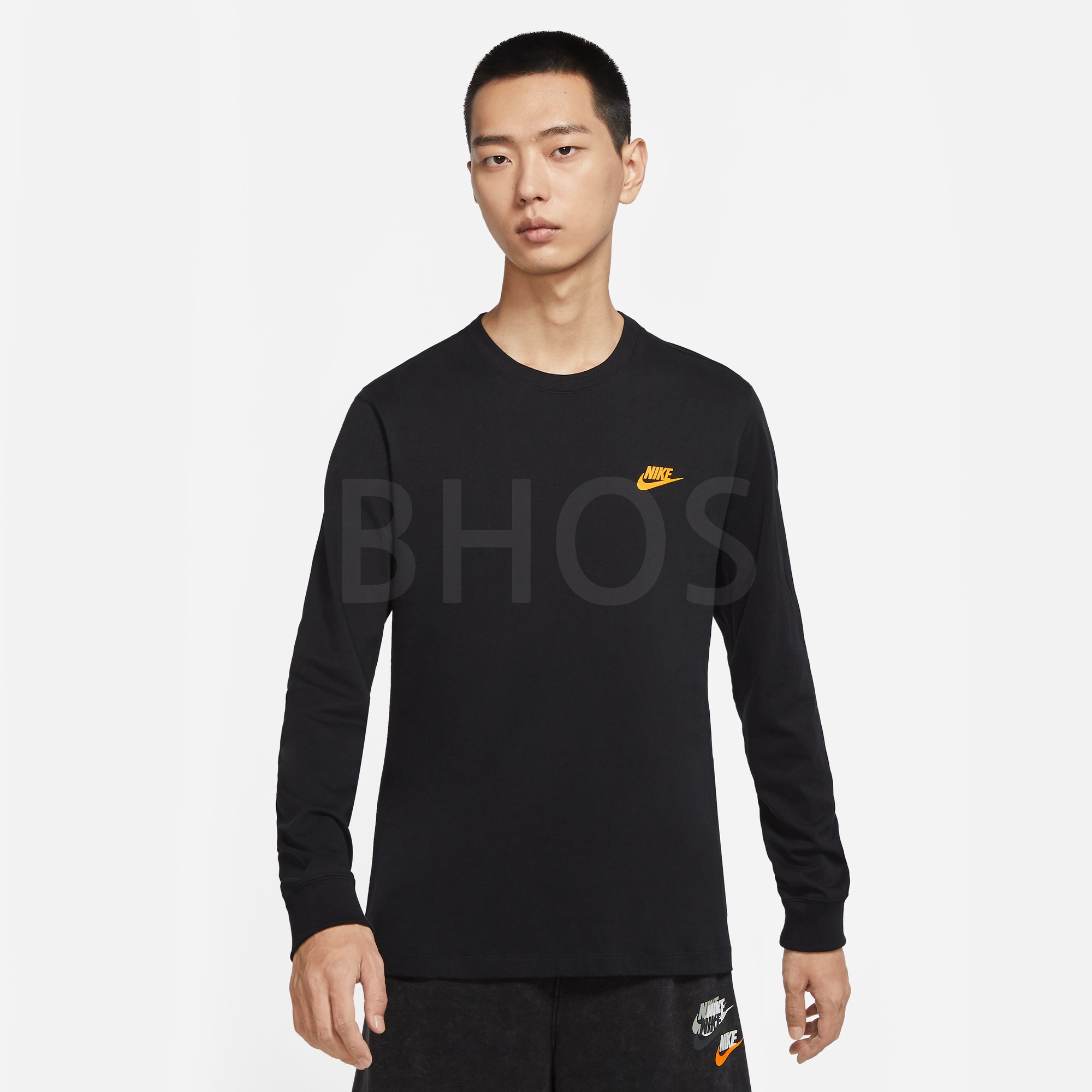 나이키 LS WNTRZD CAMO LBR 블랙 남성 티셔츠