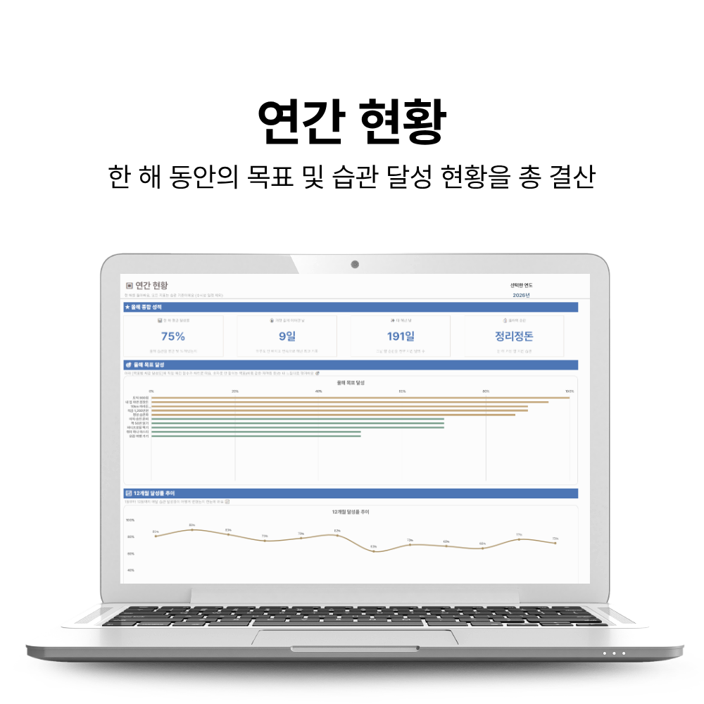 엑셀 스케줄러 구글 투두리스트 다이어리 일정관리 습관트래커 체크리스트 회계사 설계 만년형 이미지 8
