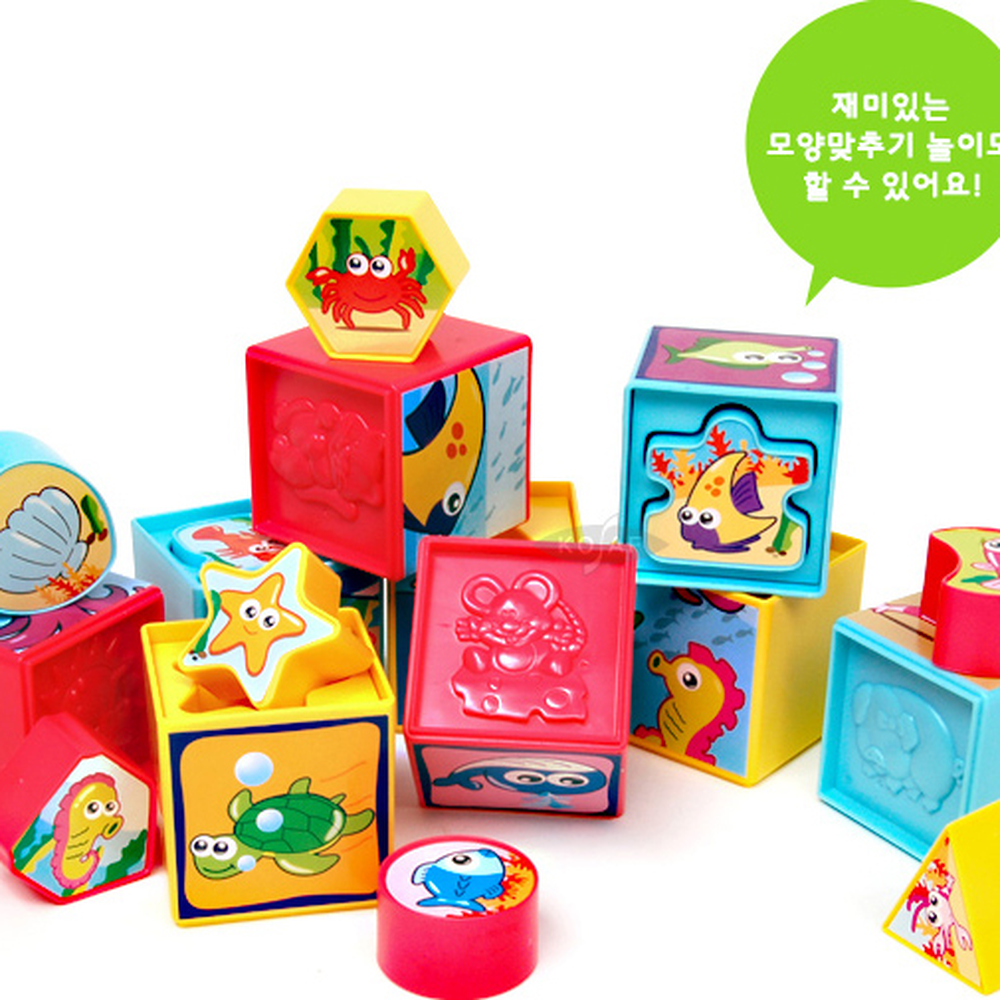 소근육퍼즐놀이바다동물블럭 기하학기능성 안전라운드도형맞추기도형블럭 9pcs - 상세 이미지 5