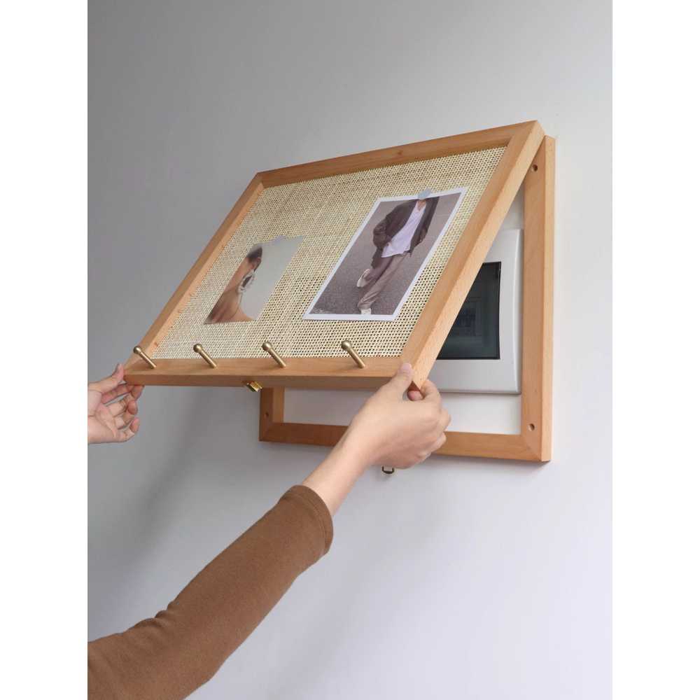 원목 두꺼비집 커버 분전 차단기함 배전 가리개 박스 44x3cm (후크X) - 상세 이미지 2