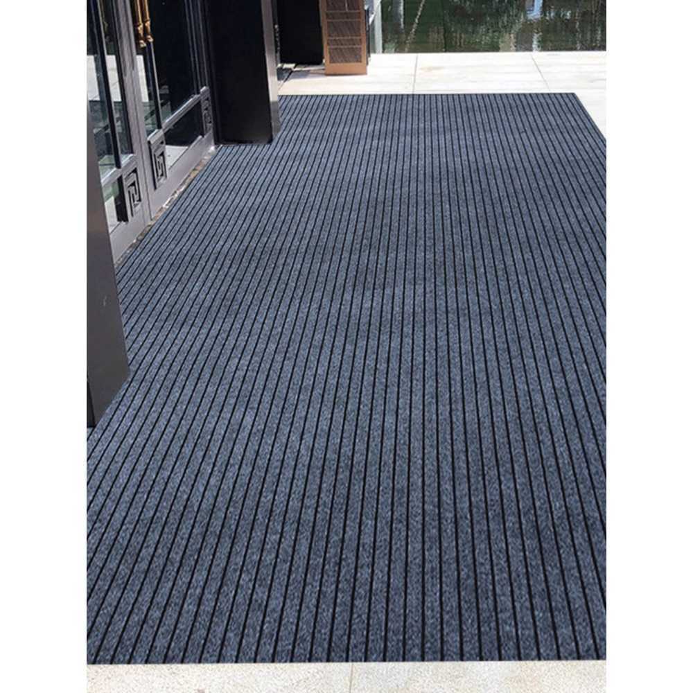 현관 롤매트 베란다바닥 카펫 매장 발 야외 원톤 패턴 1x3m PVC 회색 7줄 - 상품 이미지