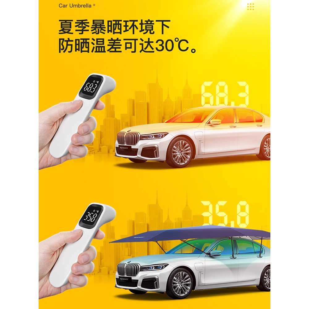 자동 차량우산 햇빛 차광막 차단 파라솔 가리개 오토 4.2m 풀오토 블루 - 상세 이미지 3