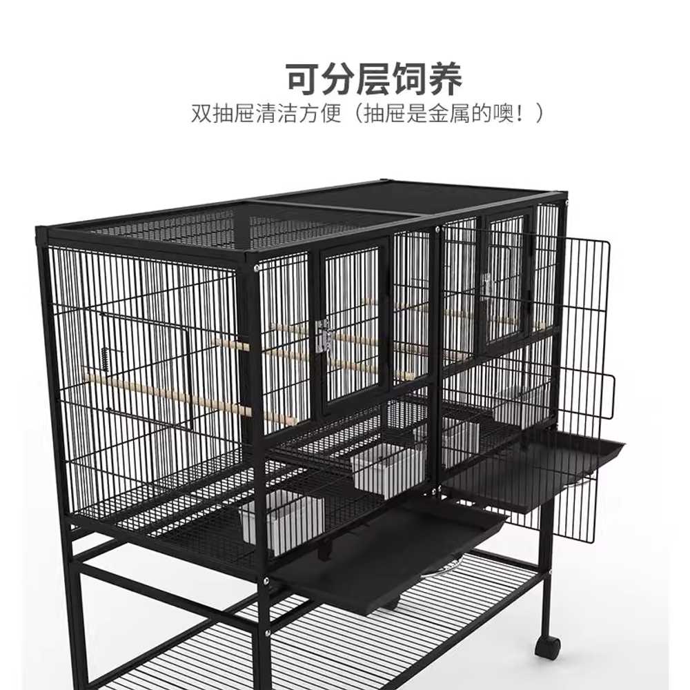 앵무새 새장 스텐 대형 새장 새둥지 버드케이지 잉꼬 케이지 블랙 이미지 6