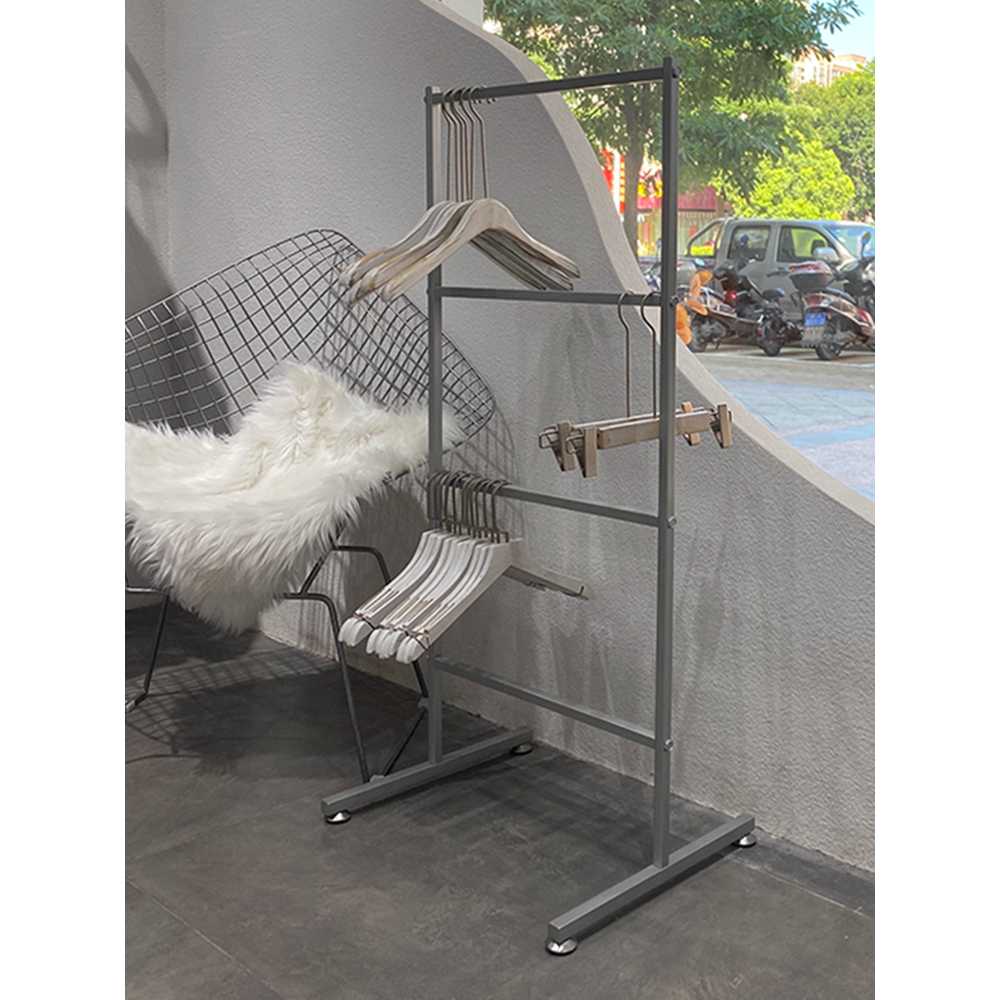 옷걸이 수납 행거 바퀴 시스템 옷장 스텐 드레스룸 긴 검정 50x110cm - 상세 이미지 2