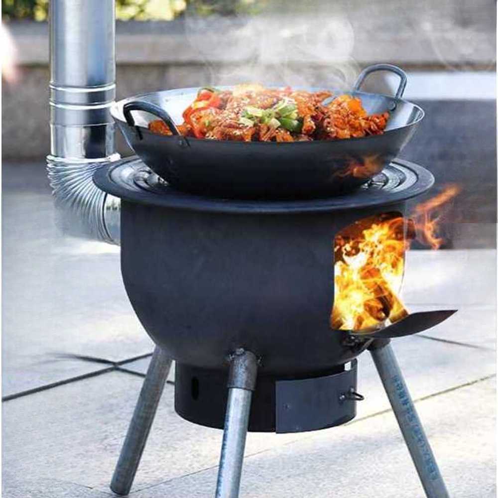 숯불 캠핑 화로대 장작 난로 고기 우드스토브 전골 43cm - 상품 이미지