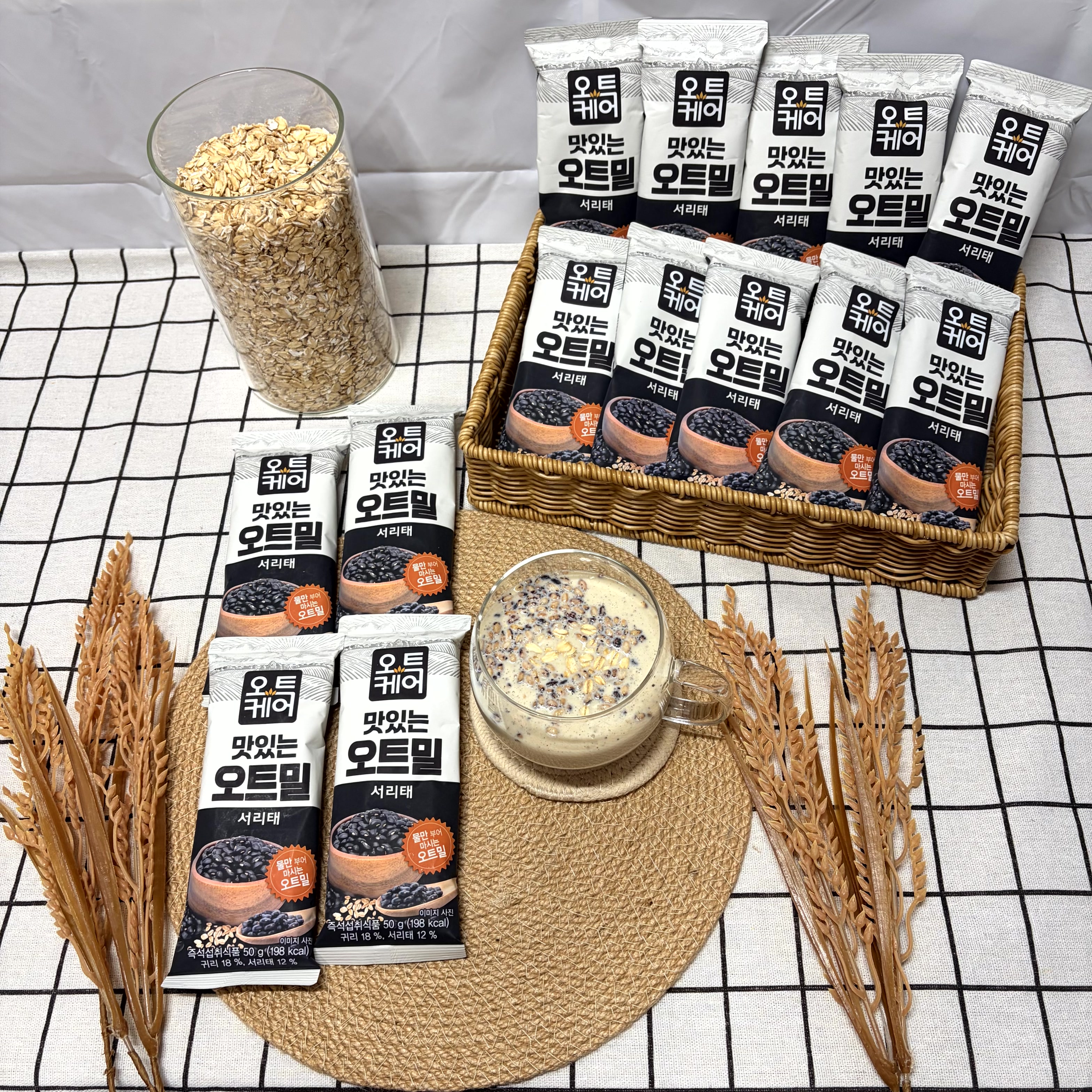 오트케어 맛있는 오트밀 서리태 50g 20개 쉐이크 식사대용 귀리쉐이크 아침선식 식사대용 - 상세 이미지 2