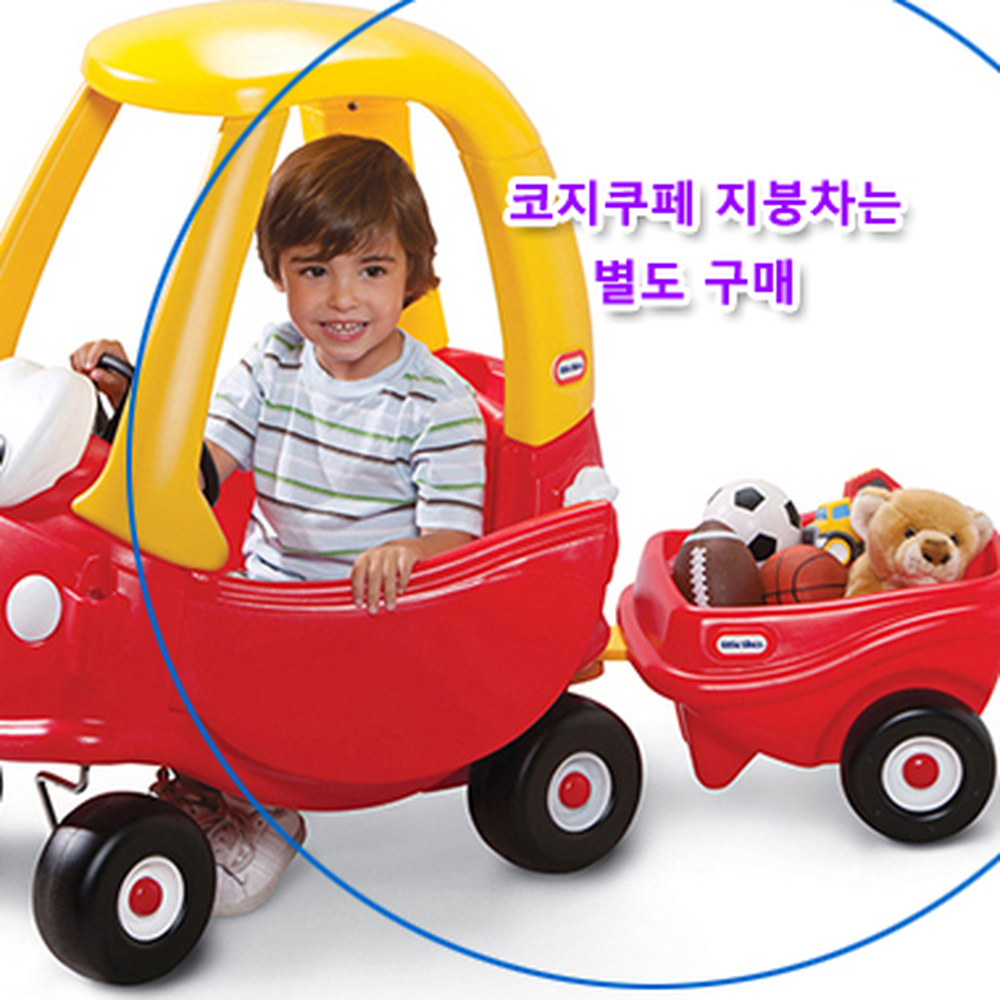 손잡이분리어린이집승용완구 야외놀이실내놀이코지쿠페 빨간색유치원지붕차 49cm - 상세 이미지 4