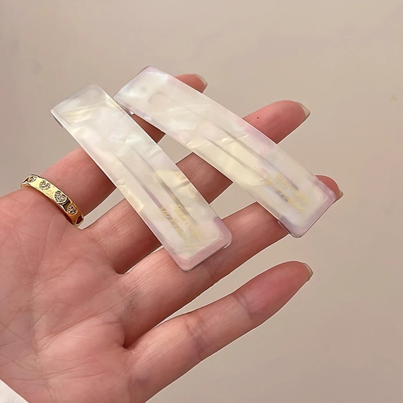 프랑스 사각 헤어 똑딱 똑딱이 집게핀 앞 머리핀 옆머리 단발 포인트 삔 - 상세 이미지 4